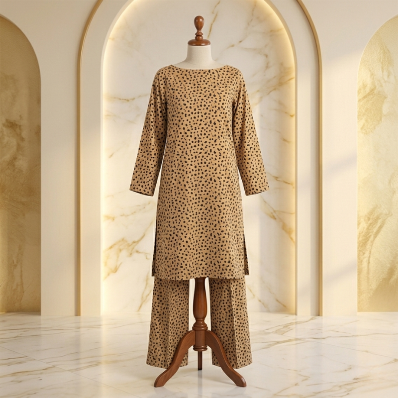 2 Piece Overall Printed Lawn Suit