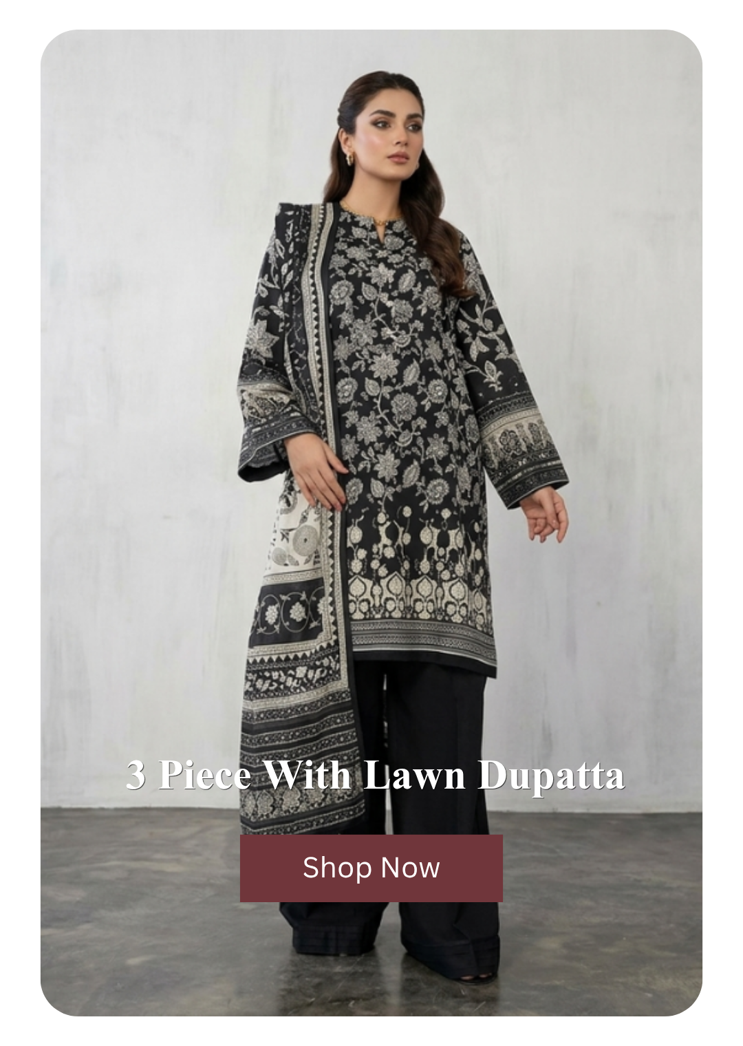 3 Piece With Lawn Dupatta