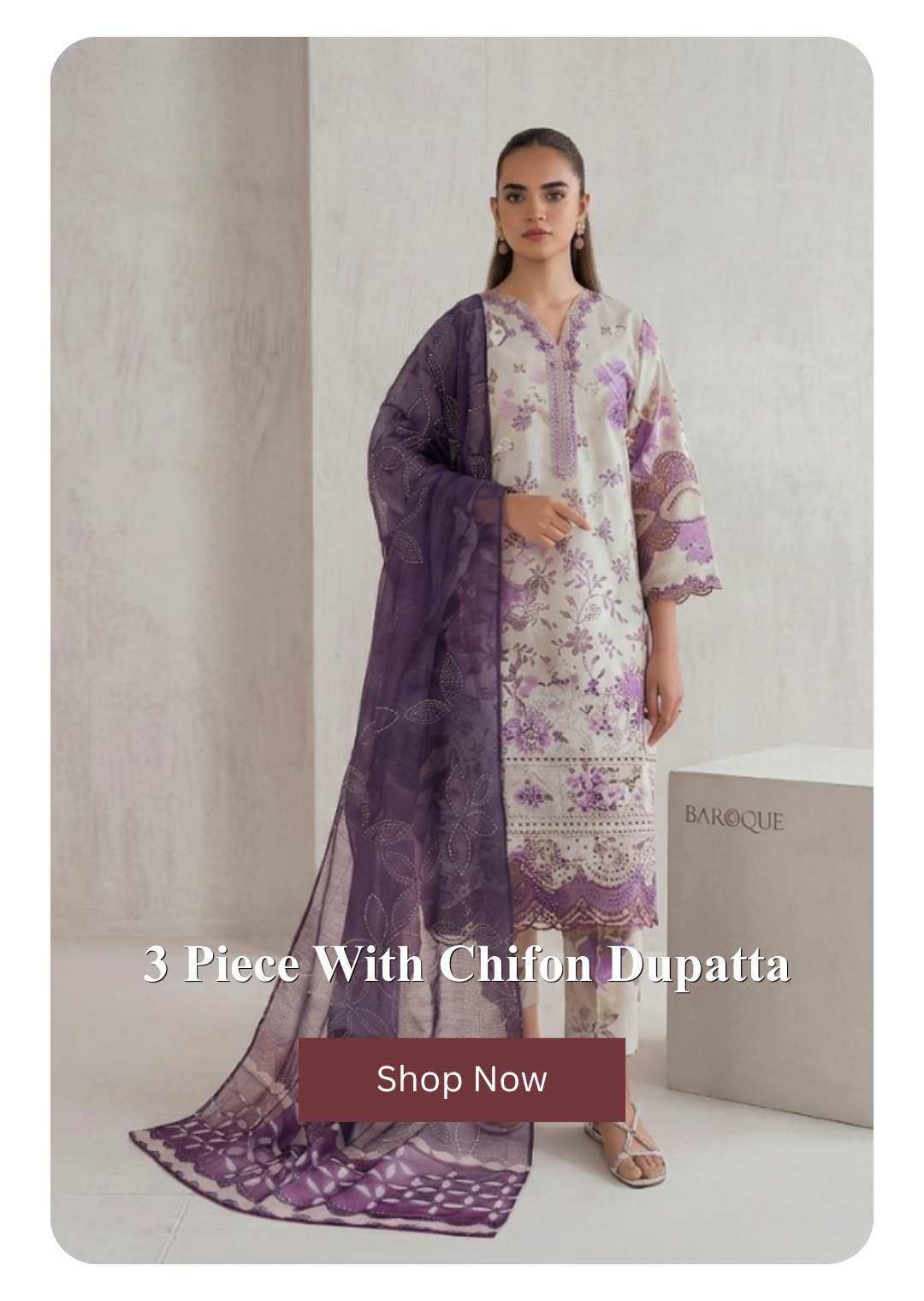 3 Piece With Chifon Dupatta