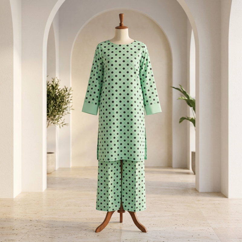 2 Piece Overall Printed Lawn Suit