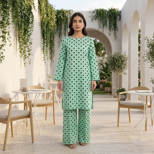 2 Piece Overall Printed Lawn Suit