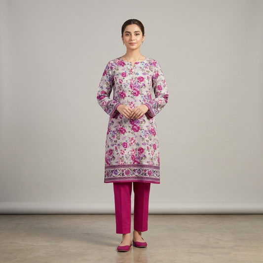 2 Piece Lawn  Suit