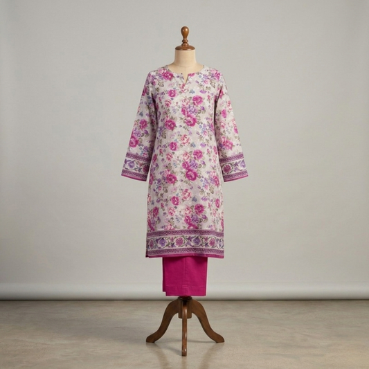 2 Piece Lawn  Suit