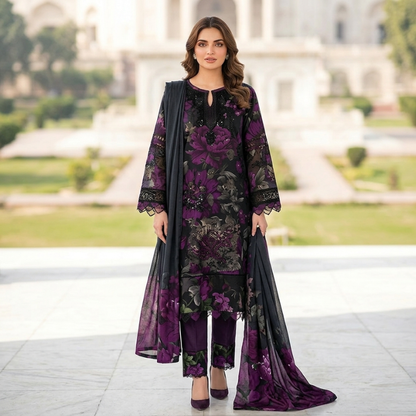 3 Piece Suit With Lawn Dupatta