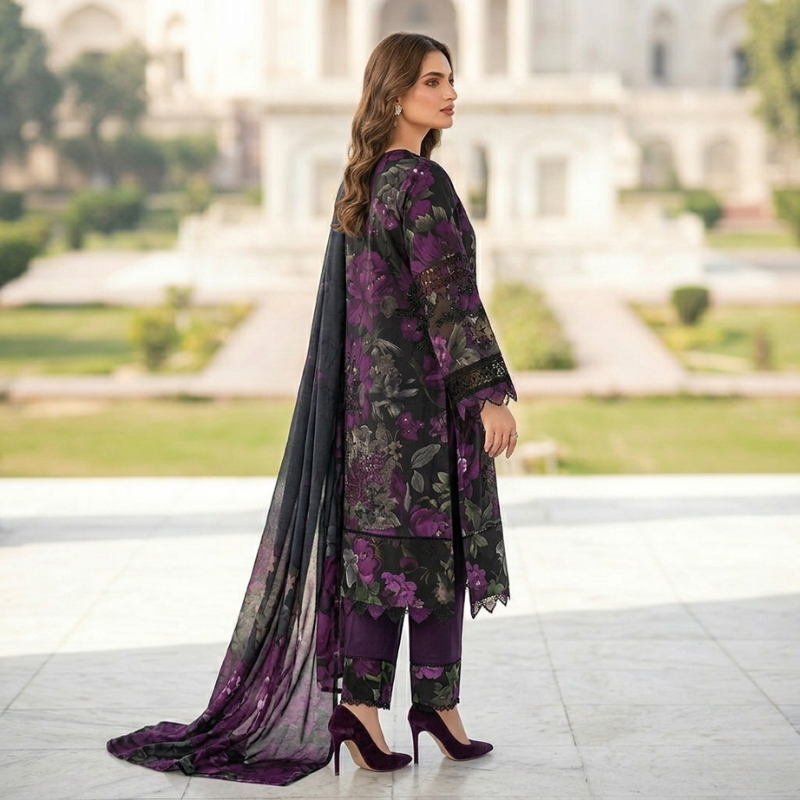 3 Piece Suit With Lawn Dupatta