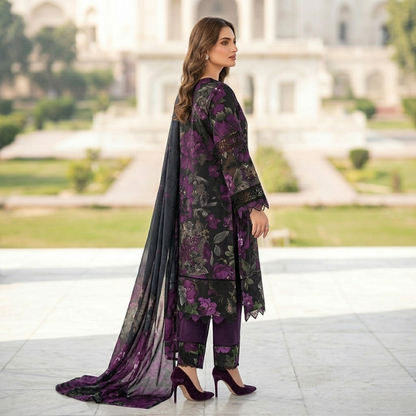 3 Piece Suit With Lawn Dupatta