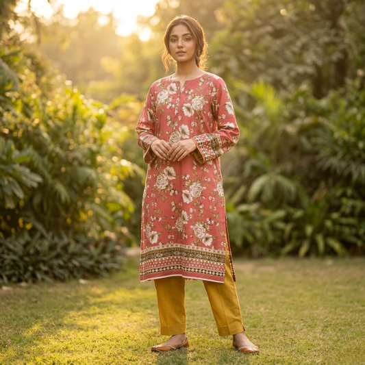 2 Piece Lawn  Suit