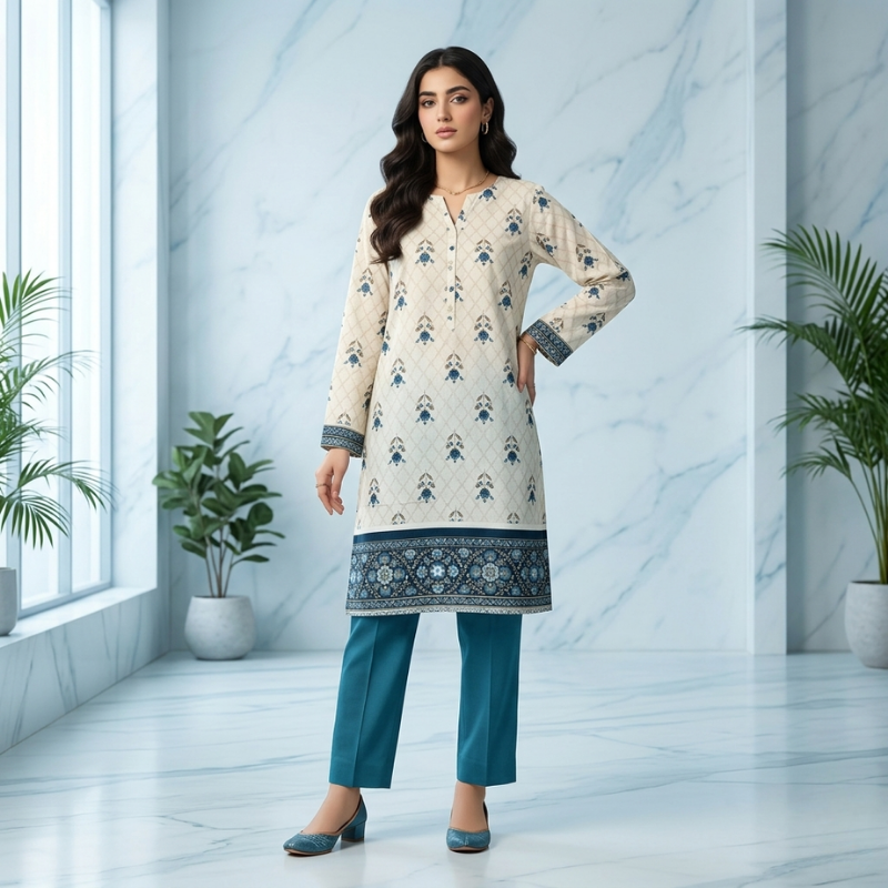 2 Piece Lawn  Suit