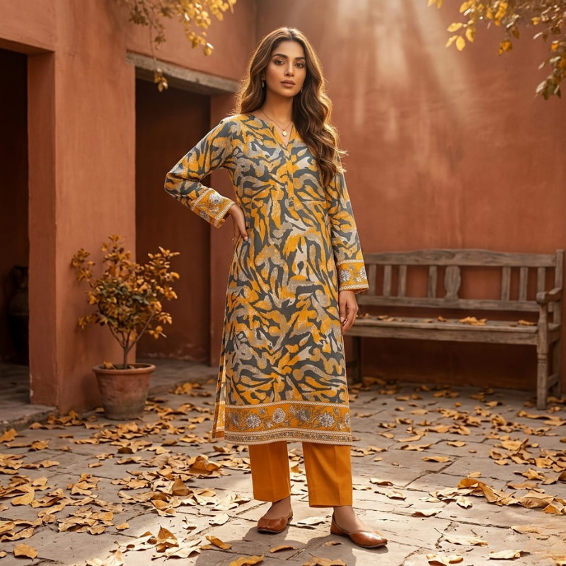 2 Piece Lawn  Suit