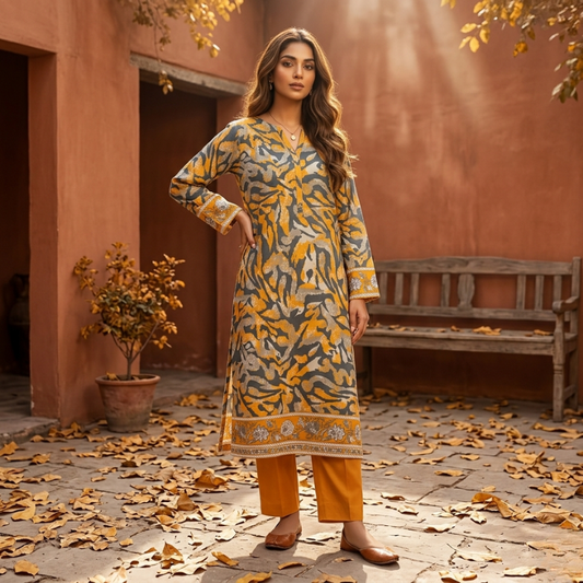 2 Piece Lawn  Suit