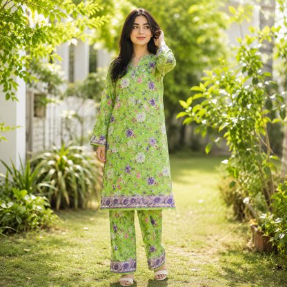 2 Piece Lawn  Suit