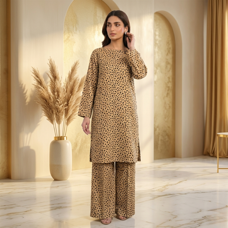 2 Piece Overall Printed Lawn Suit